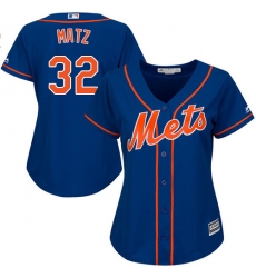 Women's Majestic New York Mets #32 Steven Matz Authentic Royal Blue Alternate Home Cool Base MLB Jersey