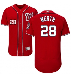 Men's Majestic Washington Nationals #28 Jayson Werth Red Alternate Flex Base Authentic Collection MLB Jersey