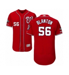 Men's Washington Nationals #56 Joe Blanton Red Alternate Flex Base Authentic Collection 2019 World Series Champions Baseball Jersey