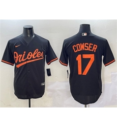 Men's Baltimore Orioles #17 Colton Cowser Black Cool Base Stitched Jersey