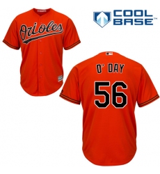 Youth Majestic Baltimore Orioles #56 Darren O'Day Authentic Orange Alternate Cool Base MLB Jersey