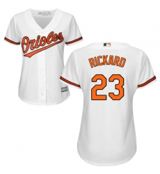 Women's Majestic Baltimore Orioles #23 Joey Rickard Authentic White Home Cool Base MLB Jersey