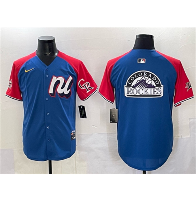 Men's National League Colorado Rockies Team Big Logo Blue Red Alternate 2025 All-Star Edition Limited Stitched Baseball
