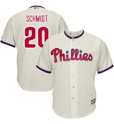Youth Majestic Philadelphia Phillies #20 Mike Schmidt Authentic Cream Alternate Cool Base MLB Jersey