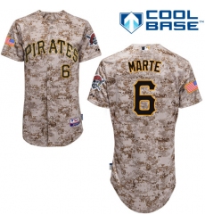 Men's Majestic Pittsburgh Pirates #6 Starling Marte Authentic Camo Alternate Cool Base MLB Jersey