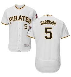 Men's Majestic Pittsburgh Pirates #5 Josh Harrison White Home Flex Base Authentic Collection MLB Jersey
