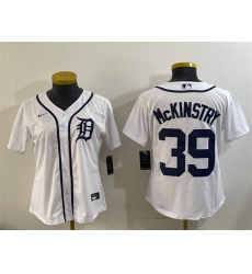 Women's Detroit Tigers #39 Zach McKinstry White Cool Base Stitched Baseball Jersey(Run Small)