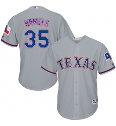 Youth Majestic Texas Rangers #35 Cole Hamels Authentic Grey Road Cool Base MLB Jersey