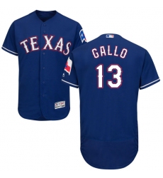 Men's Majestic Texas Rangers #13 Joey Gallo Royal Blue Alternate Flex Base Authentic Collection MLB Jersey