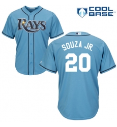 Men's Majestic Tampa Bay Rays #20 Steven Souza Replica Light Blue Alternate 2 Cool Base MLB Jersey