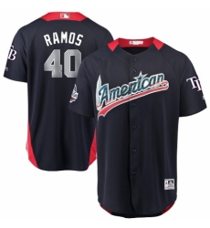 Youth Majestic Tampa Bay Rays #40 Wilson Ramos Game Navy Blue American League 2018 MLB All-Star MLB Jersey