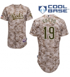 Women's Majestic Cincinnati Reds #19 Joey Votto Replica Camo Alternate Cool Base MLB Jersey