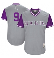 Men's Majestic Colorado Rockies #9 DJ LeMahieu 