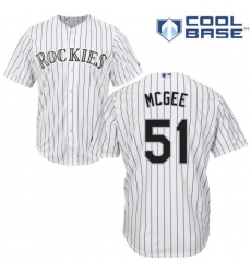 Youth Majestic Colorado Rockies #51 Jake McGee Authentic White Home Cool Base MLB Jersey