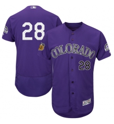 Men's Majestic Colorado Rockies #28 Nolan Arenado Purple 2017 Spring Training Authentic Collection Flex Base MLB Jersey