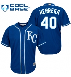 Men's Majestic Kansas City Royals #40 Kelvin Herrera Replica Blue Alternate 2 Cool Base MLB Jersey