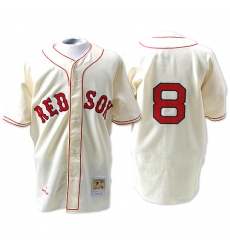 Men's Mitchell and Ness 1967 Boston Red Sox #8 Carl Yastrzemski Replica Cream Throwback MLB Jersey