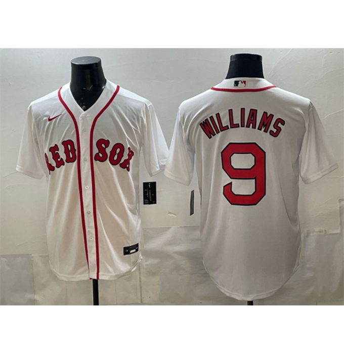 Men's Boston Red Sox #9 Ted Williams White Cool Base Stitched Baseball Jersey