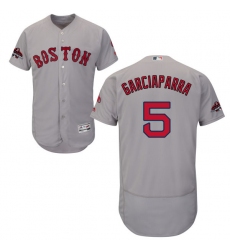 Men's Majestic Boston Red Sox #5 Nomar Garciaparra Grey Road Flex Base Authentic Collection 2018 World Series Champions MLB Jersey
