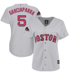 Women's Majestic Boston Red Sox #5 Nomar Garciaparra Authentic Grey Road 2018 World Series Champions MLB Jersey