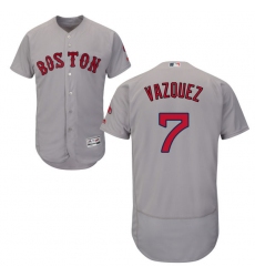 Men's Majestic Boston Red Sox #7 Christian Vazquez Grey Road Flex Base Authentic Collection MLB Jersey