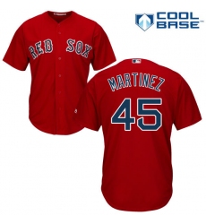 Youth Majestic Boston Red Sox #45 Pedro Martinez Replica Red Alternate Home Cool Base MLB Jersey