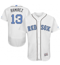 Men's Majestic Boston Red Sox #13 Hanley Ramirez Authentic White 2016 Father's Day Fashion Flex Base MLB Jersey