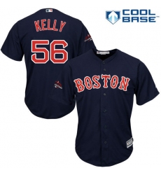 Youth Majestic Boston Red Sox #56 Joe Kelly Authentic Navy Blue Alternate Road Cool Base 2018 World Series Champions MLB Jersey