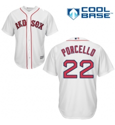 Youth Majestic Boston Red Sox #22 Rick Porcello Authentic White Home Cool Base MLB Jersey