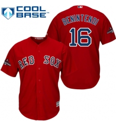 Youth Majestic Boston Red Sox #16 Andrew Benintendi Authentic Red Alternate Home Cool Base 2018 World Series Champions MLB Jersey