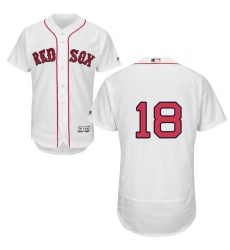 Men's Majestic Boston Red Sox #18 Mitch Moreland White Flexbase Authentic Collection MLB Jersey