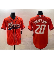 Men's Detroit Tigers #20 Spencer Torkelson Orange With Cool Base Stitched Baseball Jersey