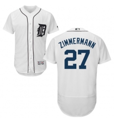 Men's Majestic Detroit Tigers #27 Jordan Zimmermann White Home Flex Base Authentic Collection MLB Jersey