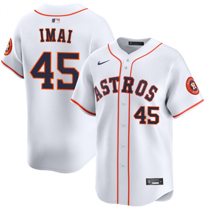 Men's Houston Astros #45 Tatsuya Imai White 2026 Home Limited Stitched Baseball Jersey