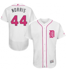 Men's Majestic Detroit Tigers #44 Daniel Norris Authentic White 2016 Mother's Day Fashion Flex Base MLB Jersey