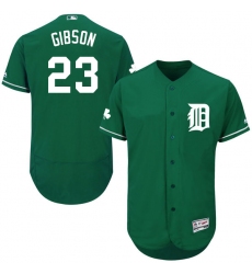 Men's Majestic Detroit Tigers #23 Kirk Gibson Green Celtic Flexbase Authentic Collection MLB Jersey