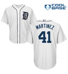 Youth Majestic Detroit Tigers #41 Victor Martinez Authentic White Home Cool Base MLB Jersey