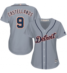 Women's Majestic Detroit Tigers #9 Nick Castellanos Authentic Grey Road Cool Base MLB Jersey