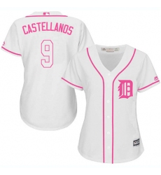 Women's Majestic Detroit Tigers #9 Nick Castellanos Authentic White Fashion Cool Base MLB Jersey