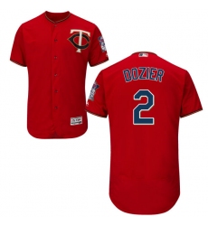 Men's Majestic Minnesota Twins #2 Brian Dozier Authentic Scarlet Alternate Flex Base Authentic Collection MLB Jersey
