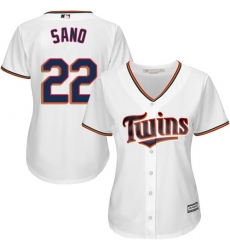 Women's Majestic Minnesota Twins #22 Miguel Sano Replica White Home Cool Base MLB Jersey