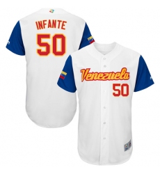 Men's Venezuela Baseball Majestic #50 Gregory Infante White 2017 World Baseball Classic Authentic Team Jersey