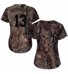 Women's Majestic New York Yankees #13 Alex Rodriguez Authentic Camo Realtree Collection Flex Base MLB Jersey