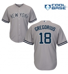 Men's Majestic New York Yankees #18 Didi Gregorius Replica Grey Road MLB Jersey