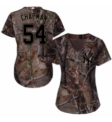 Women's Majestic New York Yankees #54 Aroldis Chapman Authentic Camo Realtree Collection Flex Base MLB Jersey