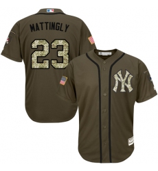 Youth Majestic New York Yankees #23 Don Mattingly Authentic Green Salute to Service MLB Jersey