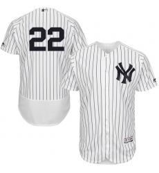 Men's Majestic New York Yankees #22 Jacoby Ellsbury White Home Flex Base Authentic Collection MLB Jersey
