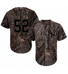 Youth Majestic New York Yankees #52 C.C. Sabathia Authentic Camo Realtree Collection Flex Base MLB Jersey