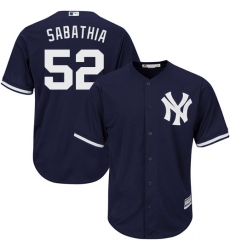 Youth Majestic New York Yankees #52 C.C. Sabathia Authentic Navy Blue Alternate MLB Jersey