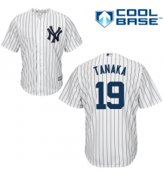 Men's Majestic New York Yankees #19 Masahiro Tanaka Replica White Home MLB Jersey